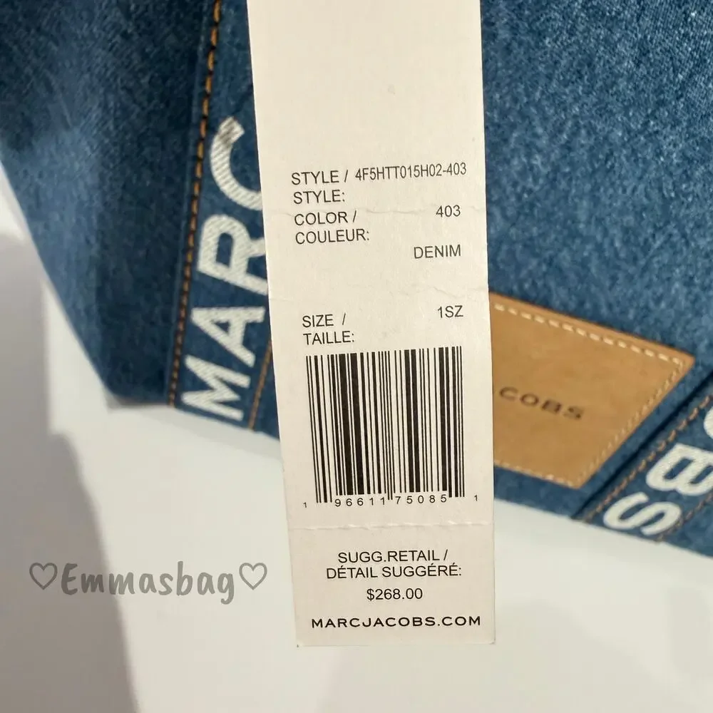MARC JACOBS Small Canvas Tote 4F5HTT015H02 Denim - Picture 4 of 8